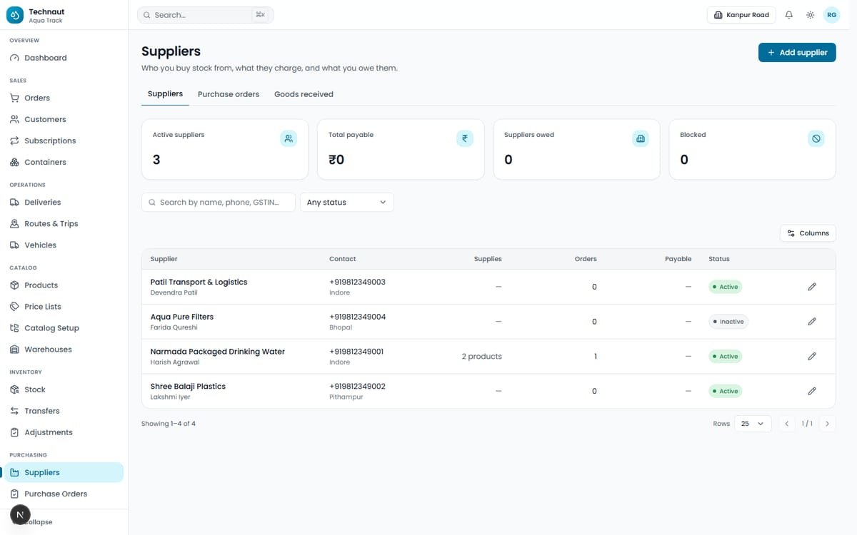 Technaut Aqua Track — Water Distribution SaaS screenshot 6