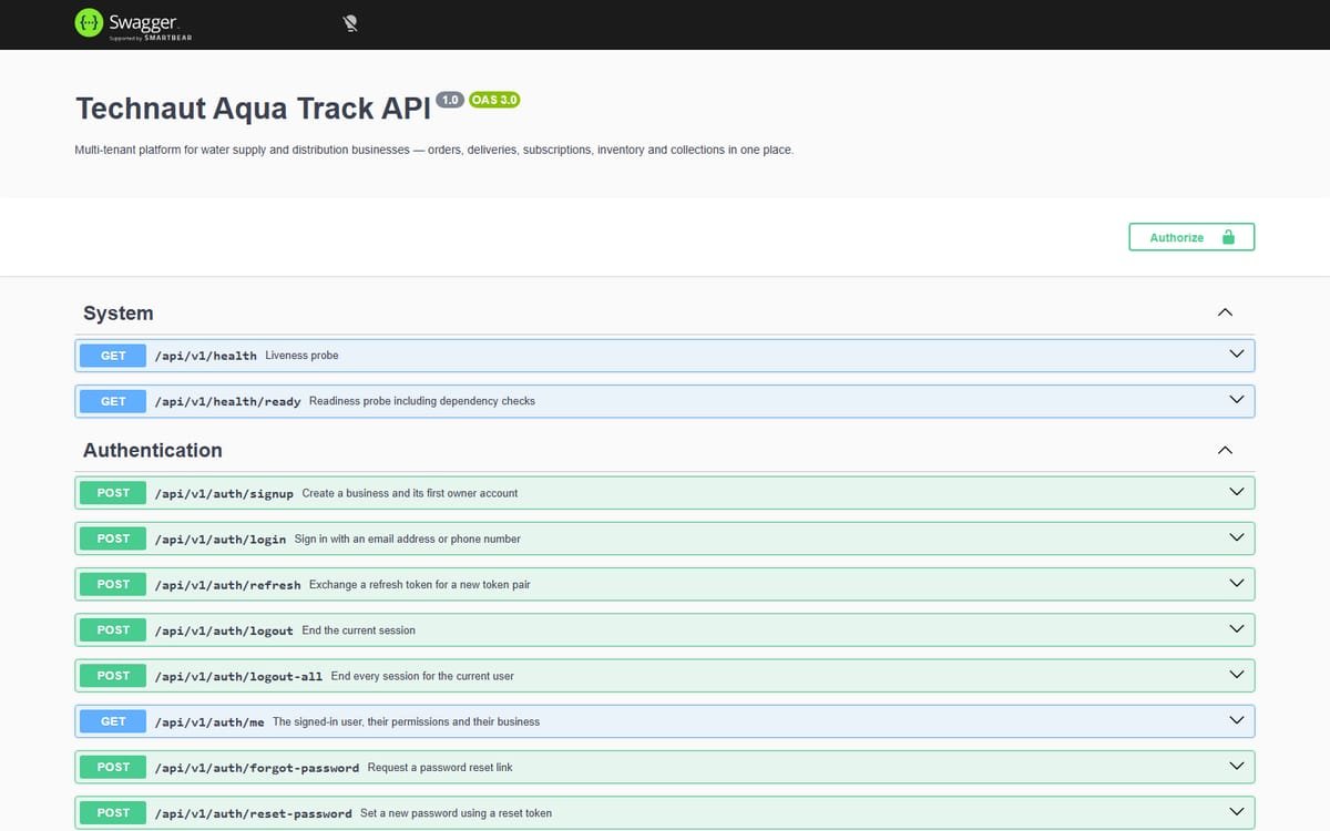 Technaut Aqua Track — Water Distribution SaaS screenshot 8
