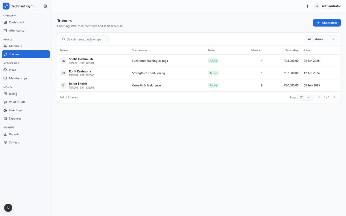 Technaut Gym — Gym Management Platform screenshot 6