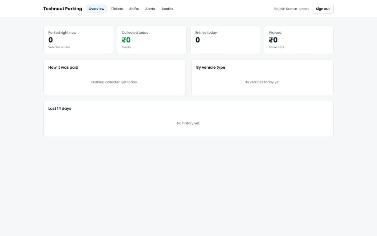 Technaut Parking — Offline-First Parking MS interface