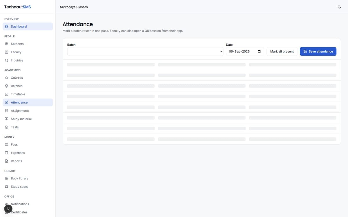 Technaut SMS — Coaching & Institute Platform screenshot 4