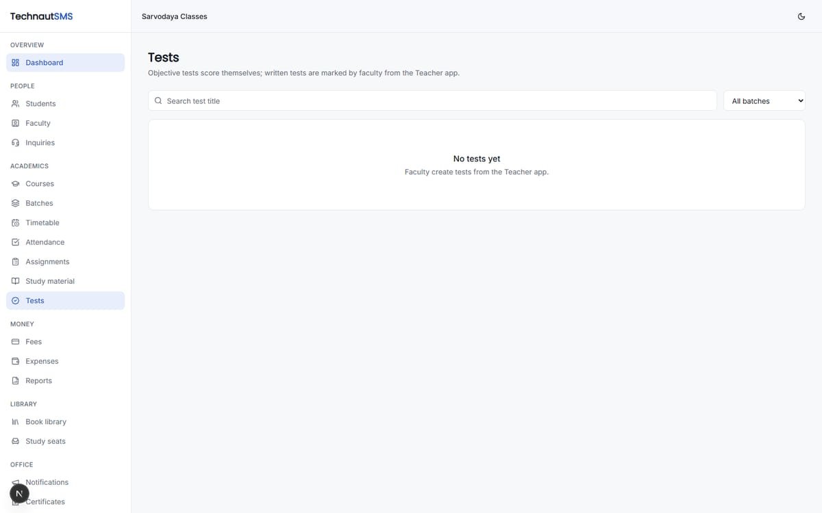 Technaut SMS — Coaching & Institute Platform screenshot 7